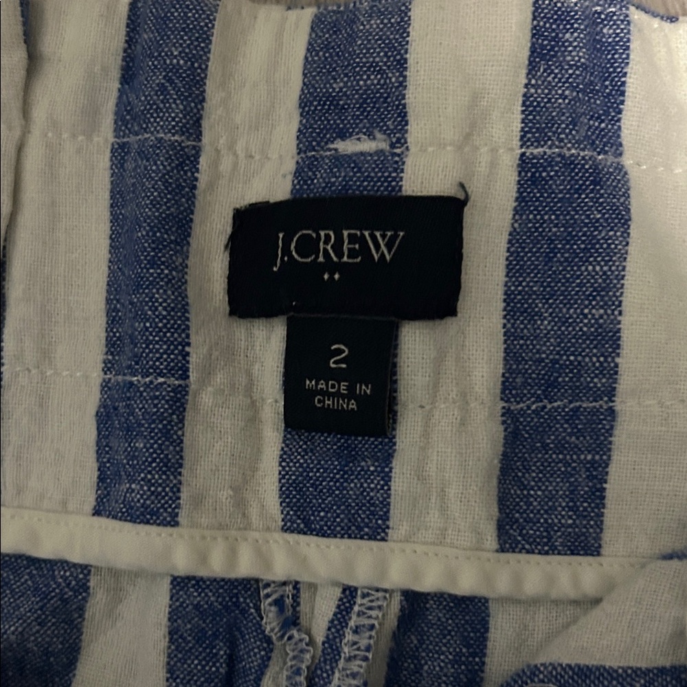 J. Crew Women’s Blue and White Striped Pants - Picture 2 of 2
